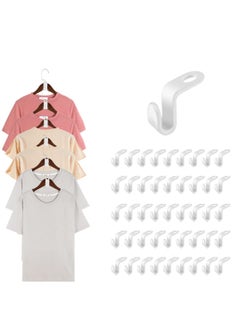KASTWAVE Hanger Connector Hooks, 72 Piece Cascading Hanger Hooks Hanger Extension Clips Heavy Duty Space Saving Cascading Hanger Hooks Plastic Hooks for Wardrobes, Storage Cabinets  - Image 1