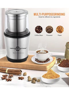 Tornado Keratiner Adjustable Electric Coffee Grinder, Spice Grinder,Coffee Bean Grinder, Espresso Grinder with 1Removable Stainless Steel Bowl  - Image 3