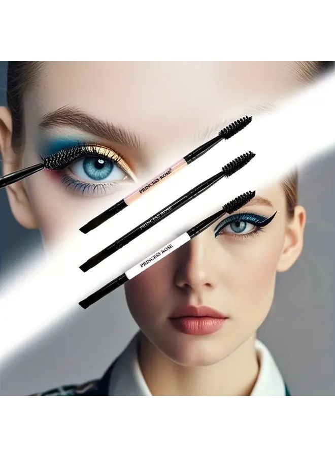 فرشاة مكياج سوداء مزدوجة الرأس للحواجب والرموش 1 قطعة - Image 3