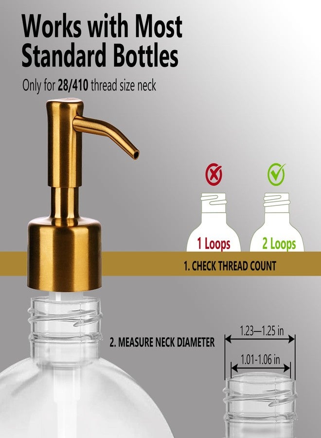 Amolliar Amoliar Mason Jar Liquid Soap Dispenser Lid, Stainless Steel Replacement Pump, Cute Farmhouse Decor for Dish Soap, Lotion, Hand Soap, Refillable Soap Pump, Golden 2 Pack, Waterproof Label, 2 Long Tube - Image 5