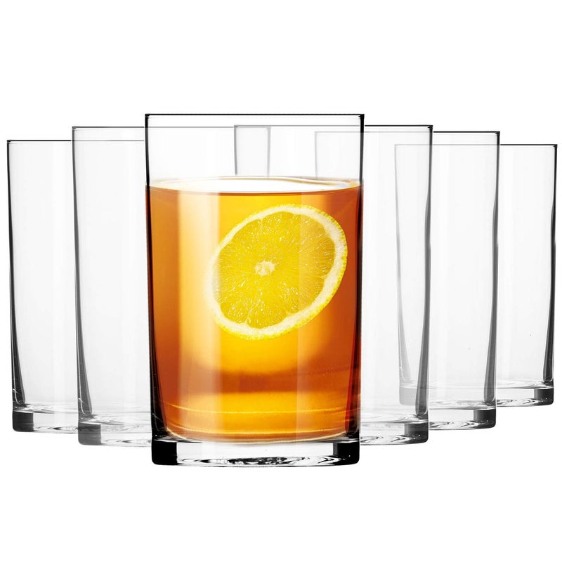 Krosno Water Juice Tea Drinking Glasses  Set of 6  250 ML  Basic Collection  Perfect for Home Restaurants and Parties  Dishwasher Safe