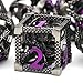 HNCCESG DND Dice for Dungeons and Dragons Polyhedral Dice Set Metal Role Playing DD Dice HNCCESG Hollow Cthulhu Gaming for Table Game RPG Purple Number - Image 4