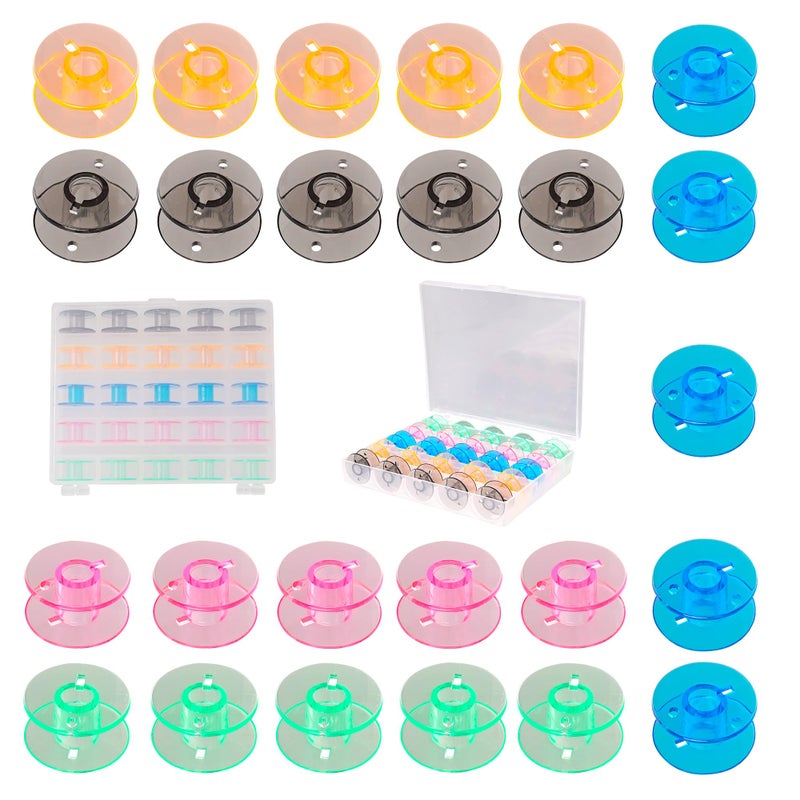 LRDCREEE Automatic Bobbin Winder Bobbin Winding Machine with Auto Stop Sensor, Large Spool Thread Holder and Extra 25 Pcs Class 15 Bobbins for Sewing Machine Thread Winding Use - Image 5