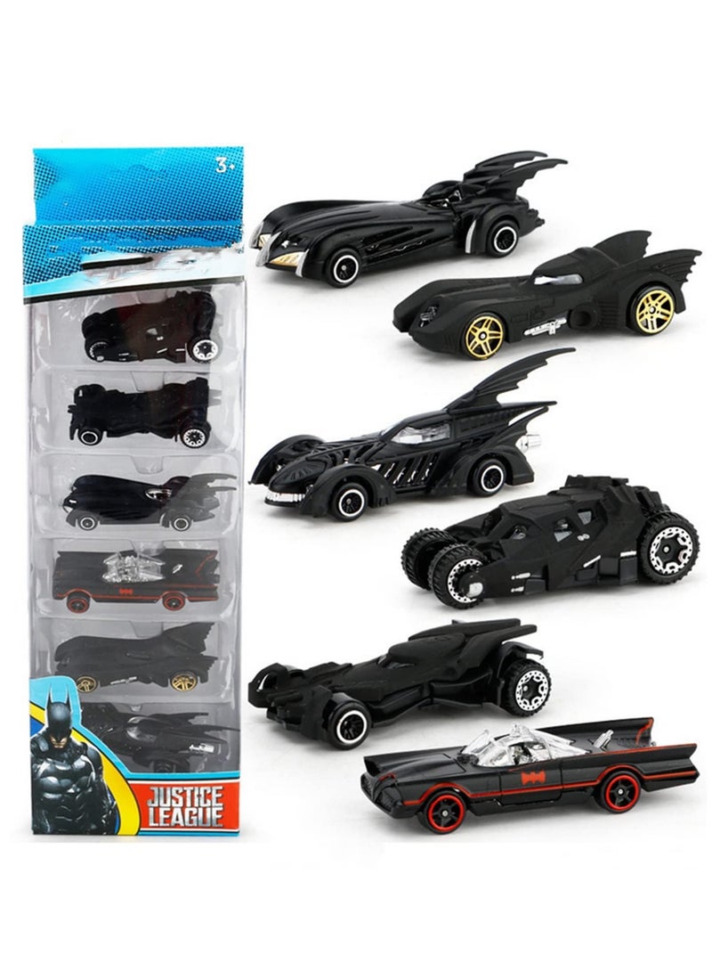 مجموعة مكونة من 6 قطع من عربة بات المصنوعة من الداي كاست بمقياس 1:64 بتصميم جذاب - هدية مثالية للأطفال - سيارات لعبة محاكاة لسيارة باتموبيل لتوفير متعة لا نهاية لها - هدايا رائعة للأطفال - Image 1