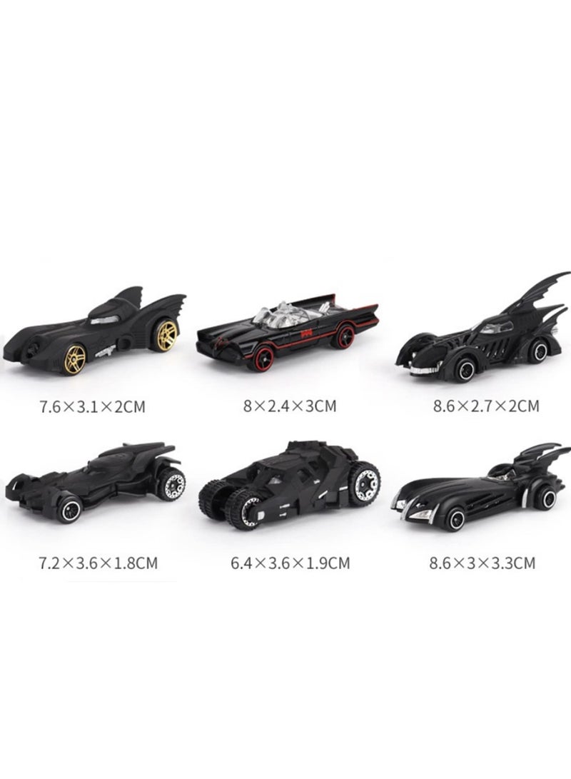 مجموعة مكونة من 6 قطع من عربة بات المصنوعة من الداي كاست بمقياس 1:64 بتصميم جذاب - هدية مثالية للأطفال - سيارات لعبة محاكاة لسيارة باتموبيل لتوفير متعة لا نهاية لها - هدايا رائعة للأطفال - Image 2