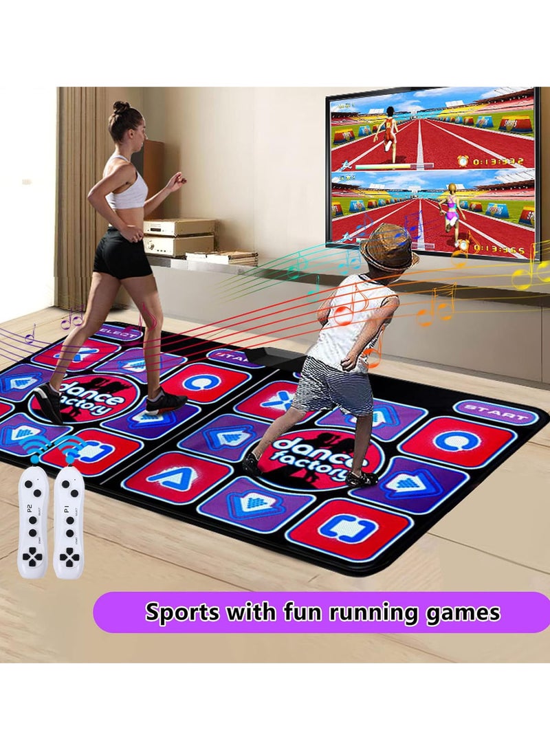 GGOOT Double Dancing Game for Kids and Adults, Exercise Fitness Dance Pad Game for TV Dance Mat Games Toys Foldable Early Education Electronic Dance Mat for Living Room with AV Cable - Image 2