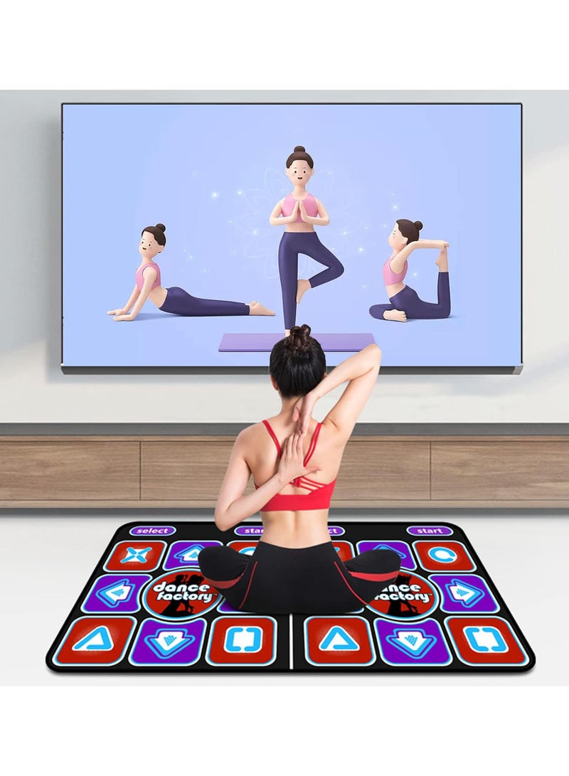 GGOOT Double Dancing Game for Kids and Adults, Exercise Fitness Dance Pad Game for TV Dance Mat Games Toys Foldable Early Education Electronic Dance Mat for Living Room with AV Cable - Image 3