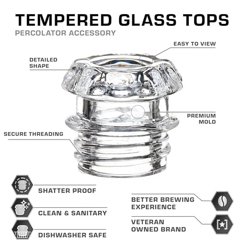 COLETTI Coffee Percolator Glass Top Replacement - (Pack of 2) - Image 3