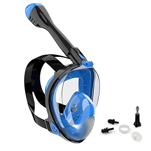 Jwintee Full Face Snorkel Mask Diving Mask for Kids and Adults180 Panoramic View Snorkel Mask with Camera Mount Safe Breathing AntiLeakAntiFog