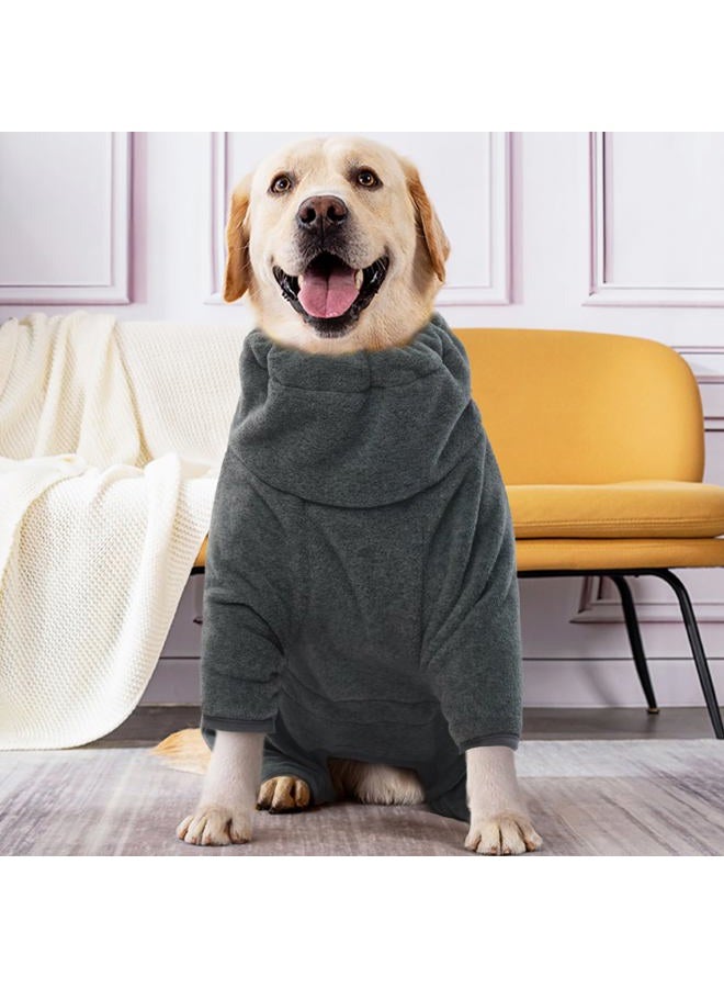 ROZKITCH Dog Winter Coat Soft Fleece Pullover Pajamas, Pet Windproof Warm Cold Weather Jacket Vest Cozy Onesie Jumpsuit Apparel Outfit Clothes for Small Medium Large Dog Walking Hiking Sleep Grey XS - Image 5