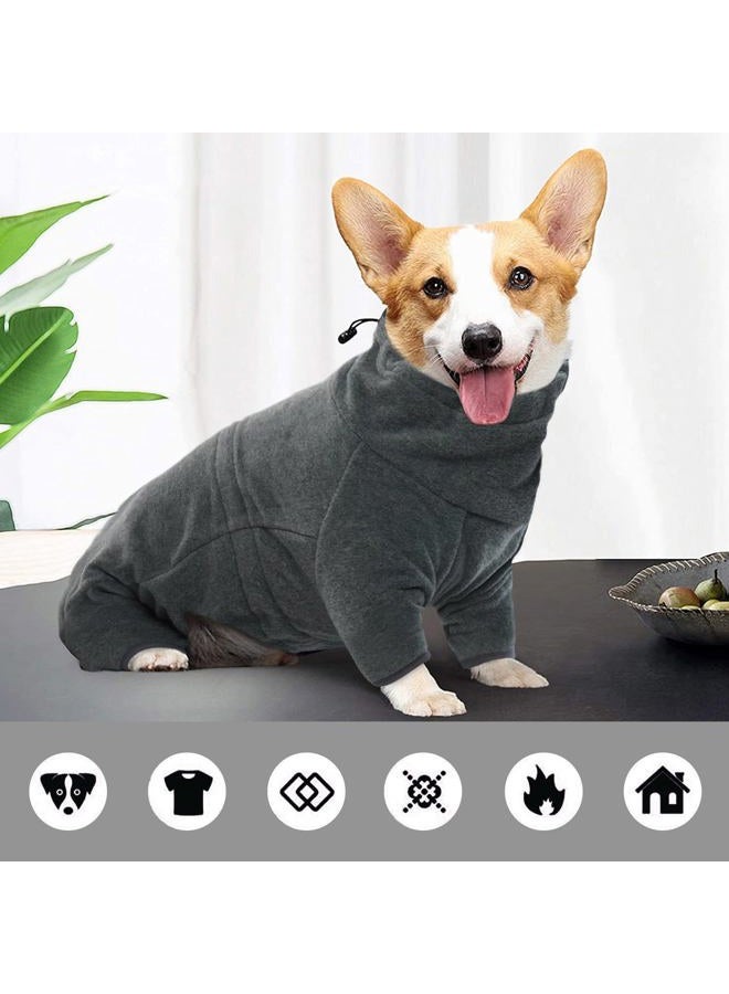 ROZKITCH Dog Winter Coat Soft Fleece Pullover Pajamas, Pet Windproof Warm Cold Weather Jacket Vest Cozy Onesie Jumpsuit Apparel Outfit Clothes for Small Medium Large Dog Walking Hiking Sleep Grey XS - Image 4