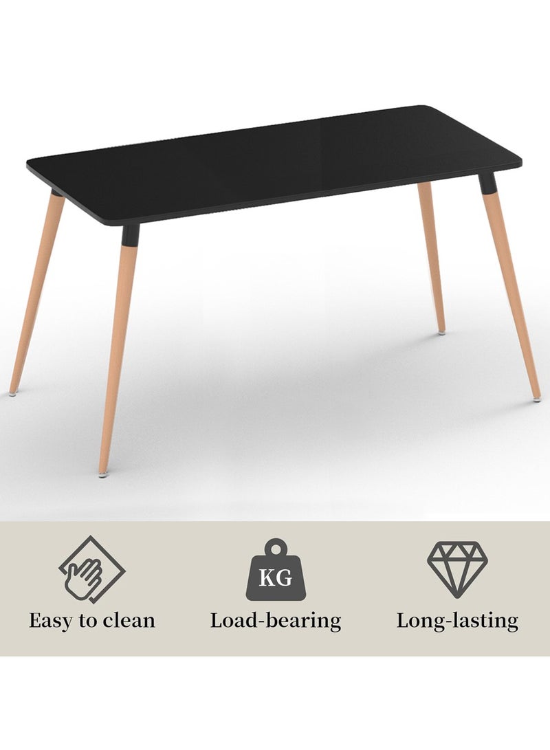 Mahmayi Cenare 9-Piece Dining Set for Kitchen, 160 X 80 Dining Table With 8 X PU Dining Chair - Black - Image 2