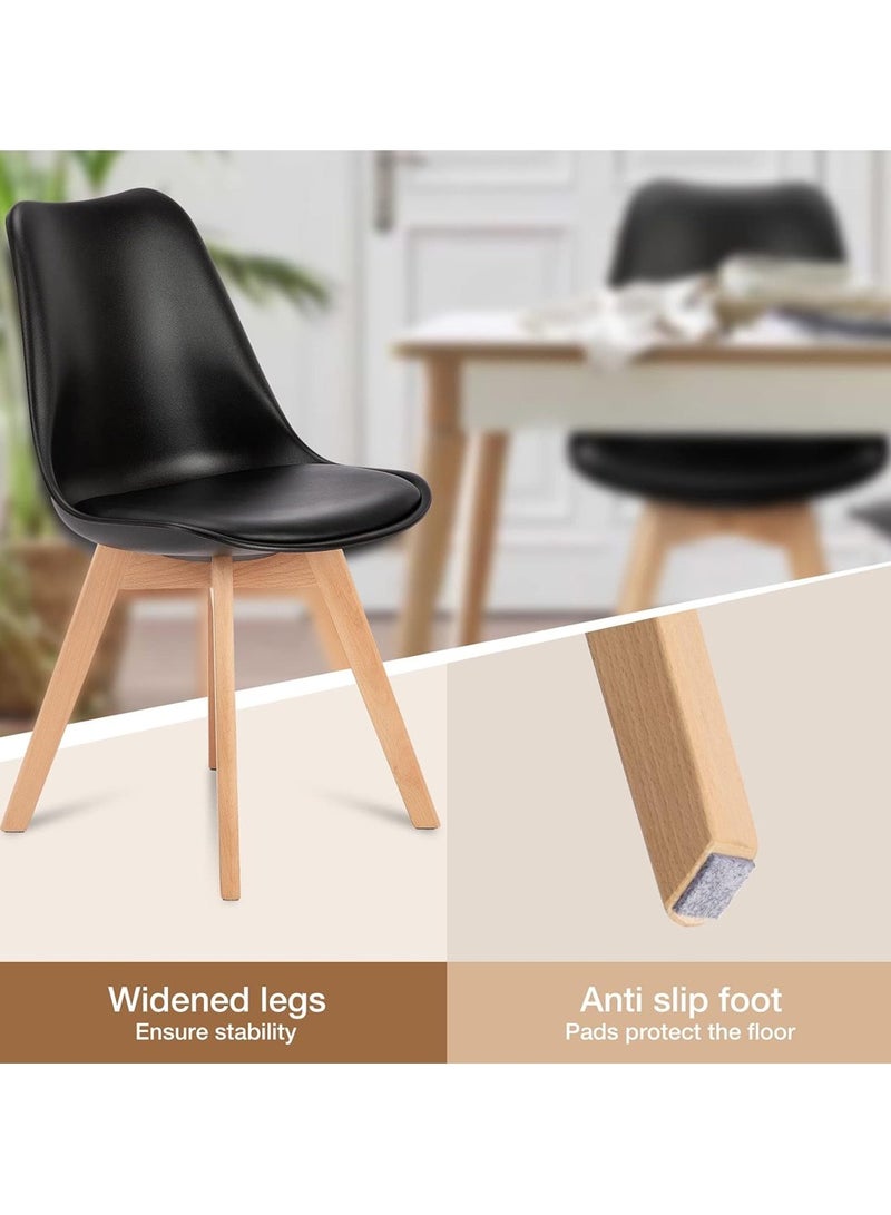 Mahmayi Cenare 9-Piece Dining Set for Kitchen, 160 X 80 Dining Table With 8 X PU Dining Chair - Black - Image 3