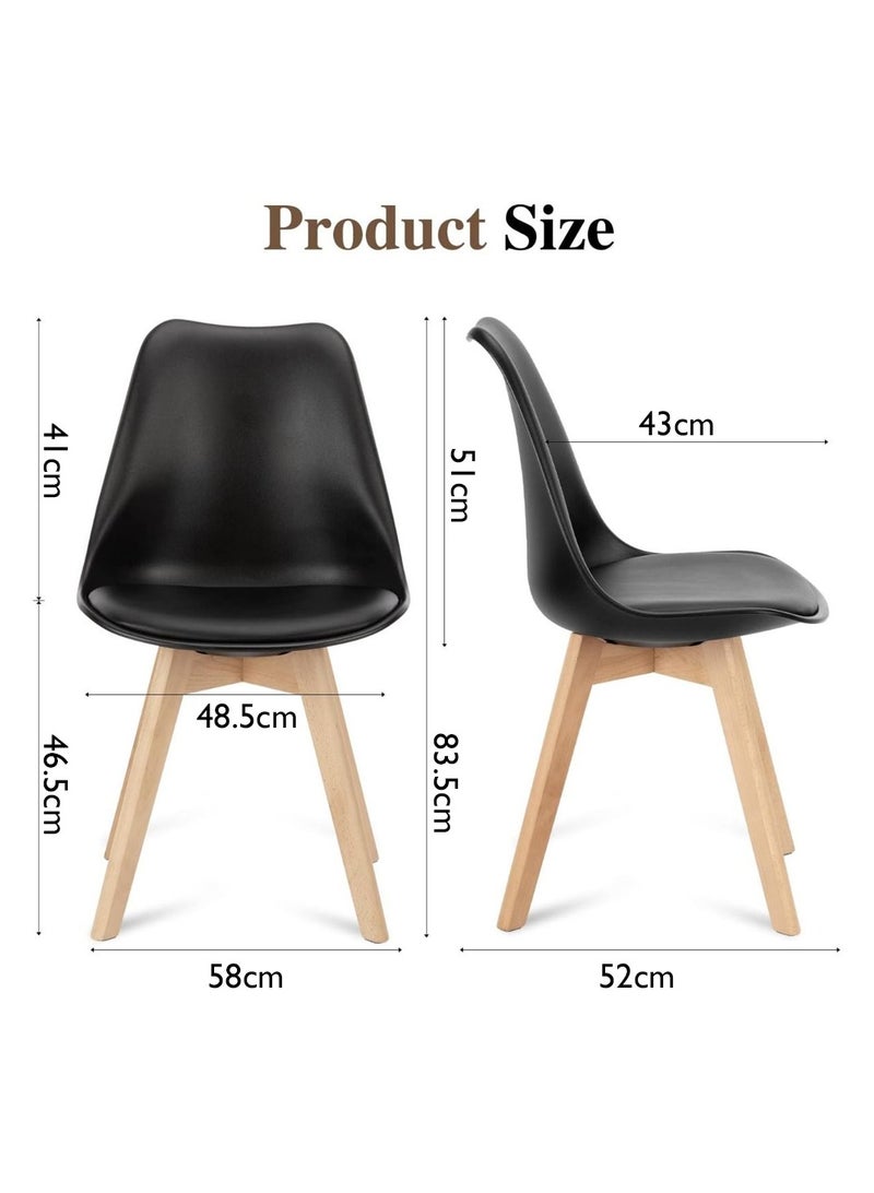 Mahmayi Cenare 9-Piece Dining Set for Kitchen, 160 X 80 Dining Table With 8 X PU Dining Chair - Black - Image 5