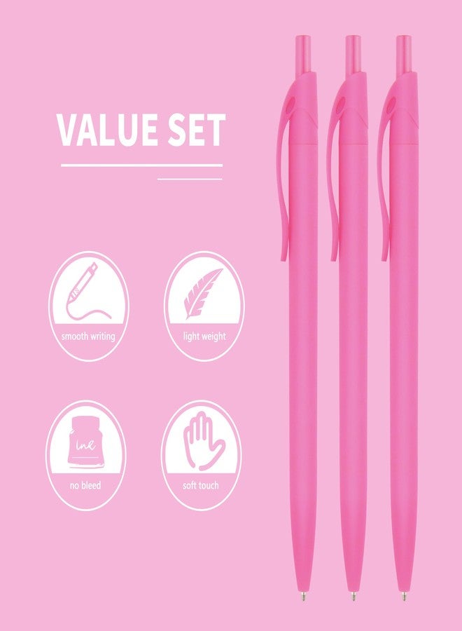 deegtran Pens Bulk, 50 Pack No Bleed Click Pens, Wholesale Retractable Ballpoint Pens, Pen Medium Point, Smooth Ink Pen, 1.0MM Pink Ink - Image 3