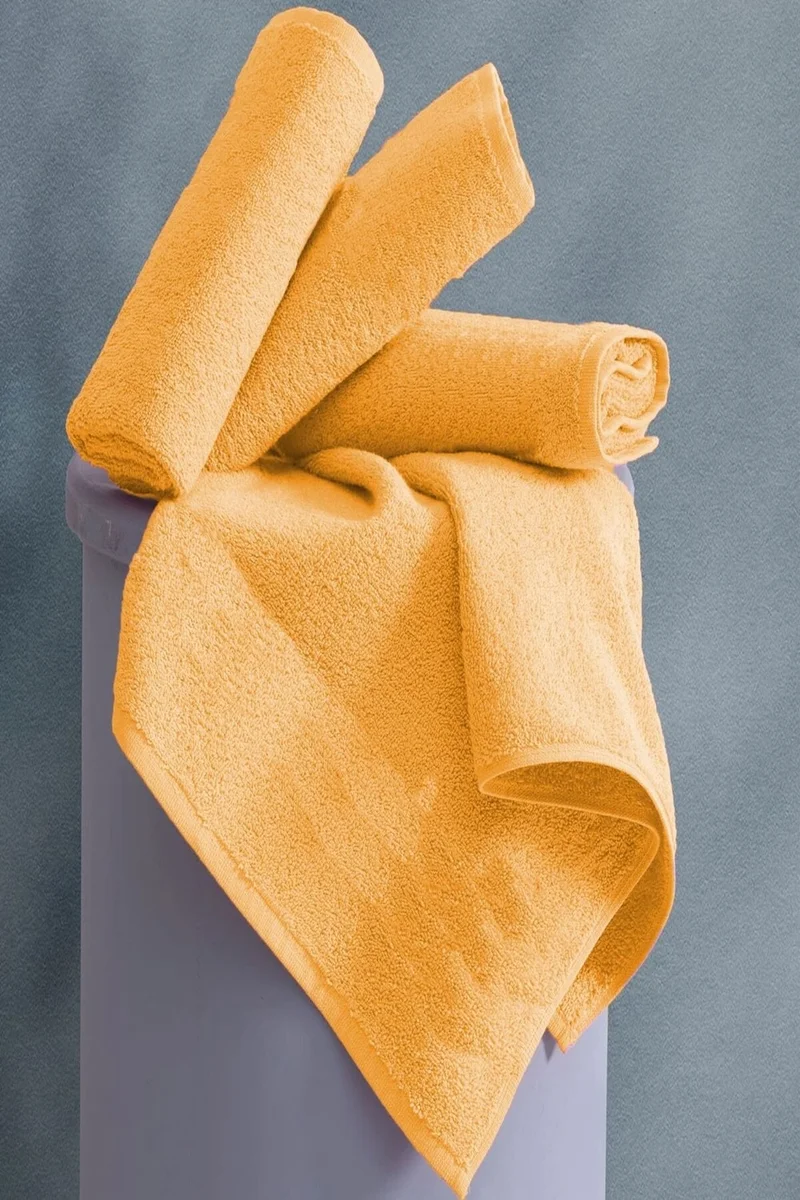 Mira Home 4-Piece Hand and Face Towel Set Cotton Patternless Solid Color Towel Set 50X90 cm