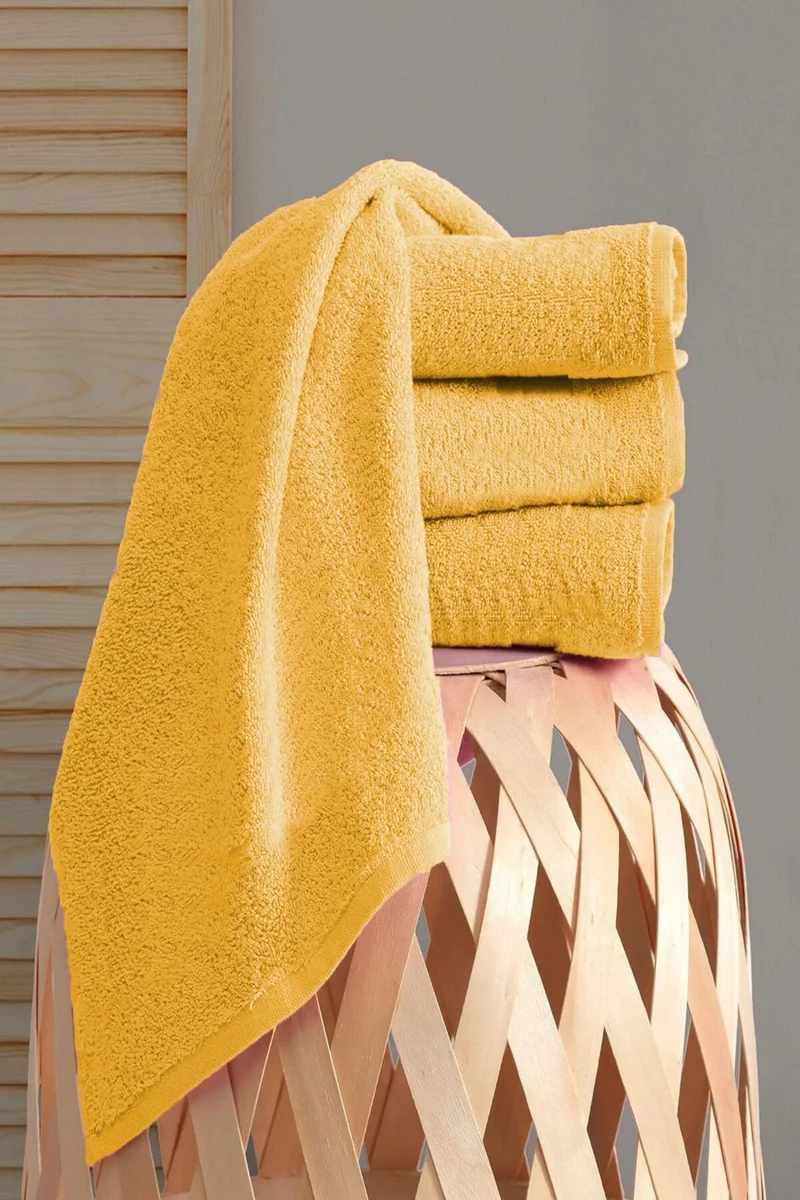 Mira Home 4-Piece Hand and Face Towel Set Cotton Patternless Solid Color Towel Set 50X90 cm