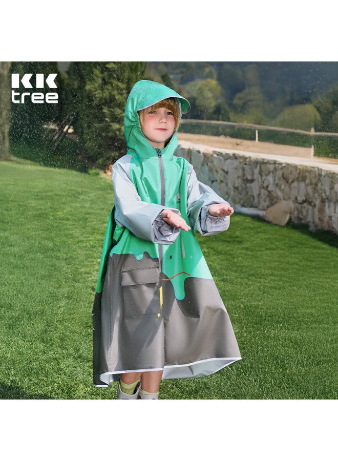 Kocotree Kk Tree Kids Raincoat With Backpack Cover For Boys And Girls, Children's School Rain Poncho