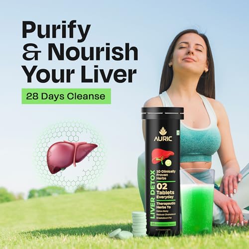 Auric Liver Detox Supplement | 240 Tablets Fizzy Water with 10 Ayurvedic Herbs | Clinically Researched Therapeutic Ingredients | Drop, Dissolve, Fizz, Drink | Liv 365 - Image 5