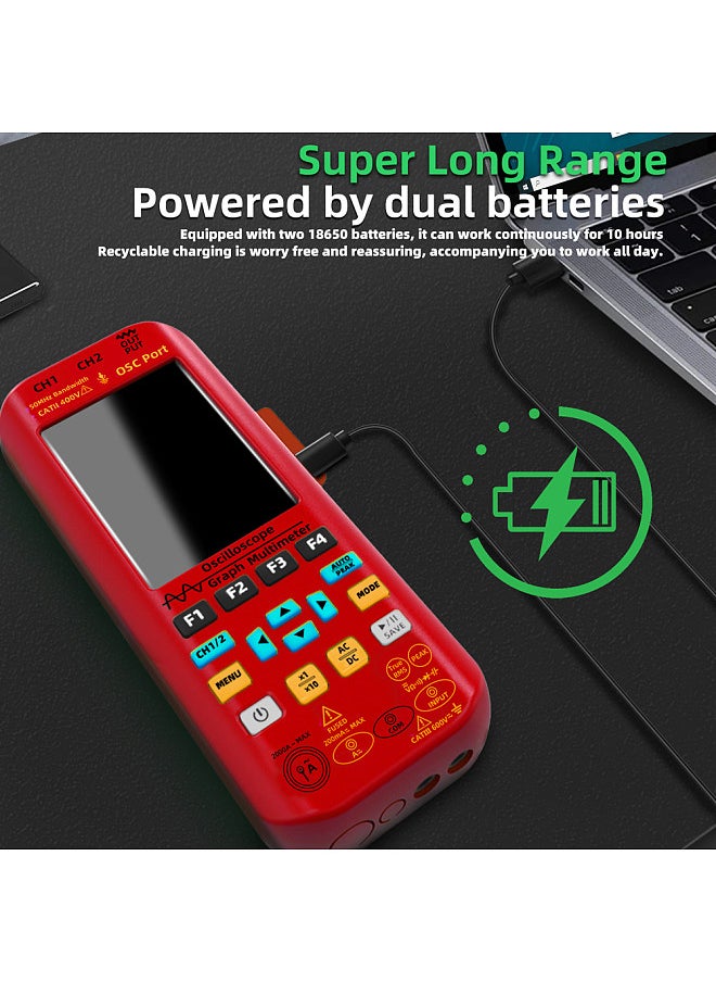 BSIDE - 3in1 Oscilloscope Multimeter Signal Source 3.98inch TFT Display Oscope Meter Handheld Oscilloscope 50Mhz Bandwidth 250MSa/s Sampling Rate Dual Channel Oscillometer - Image 1