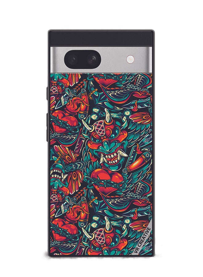 VR CREATIVE Protective Case Cover For Google Pixel 7a Devil Design Multicolour - Image 1