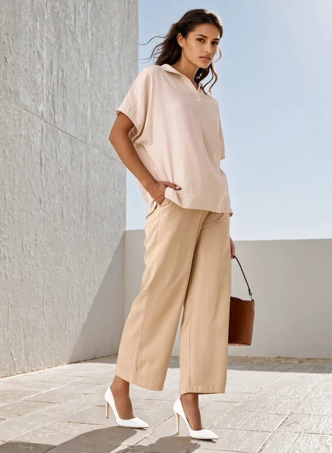 سبلاش فيڤ بنطلون واسع الساق تويل بقصة عادية وجيوب