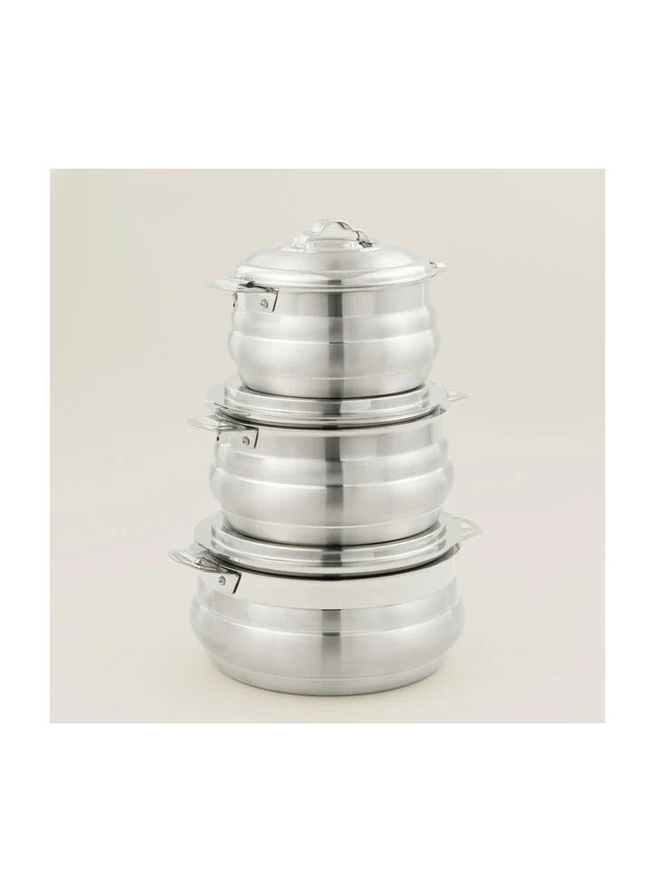 ماكسيما طقم قدور حافظ للحرارة 3 قطع ستانلس ستيل