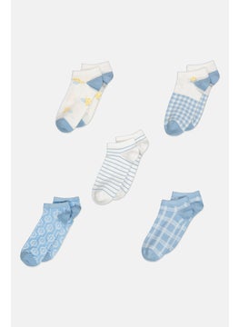 bebe Women 3 Pair Stripe Non Terry Ankle Sock, Multicolor  - Image 1