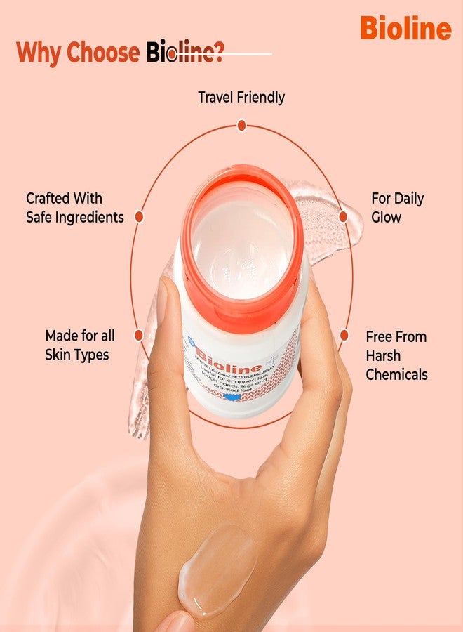 Bioline White Perfumed Petroleum Jelly | Deep Moisture & Skin Protection | Heals Dry Skin, Chapped Lips, Cracked Heels & Minor Cuts | Daily Use for All Skin Types- 50g (Pack of 3) - Image 4