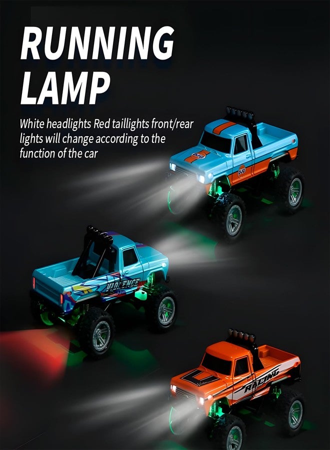 Flashstar Mini Rc Truck, 1:64 Scale Monster Truck Remote Control Car with Lights, 2.4Ghz Remote Control, Speed/Steering Adjustable (Green) - Image 3