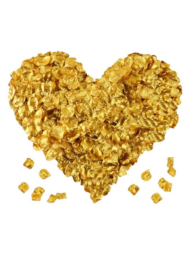 Childom 2000 Pcs Gold Rose Petals Artificial Flower Petals Silk Rose Petals For Wedding Romantic Valentines Day Decor For Bedroomweddingsromantic Nightparty Table Dining Room - Image 2