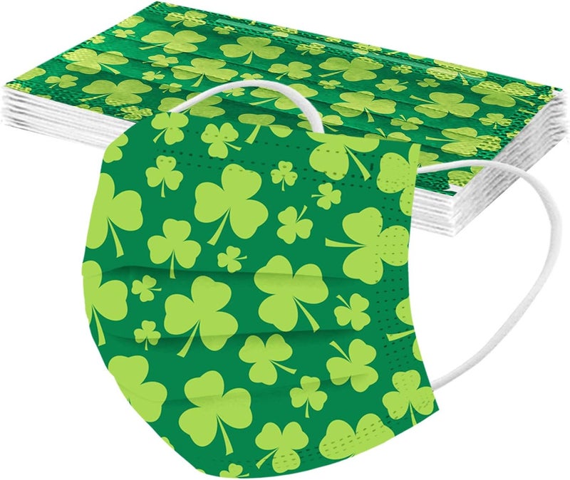 woobles 50Pc ST Saint Patricks Day Disposable Face Masks Easter Face Mask for Adults 3ply Holiday Shamrock Paper Mask for Women St Saint Patricks 02 - Image 5