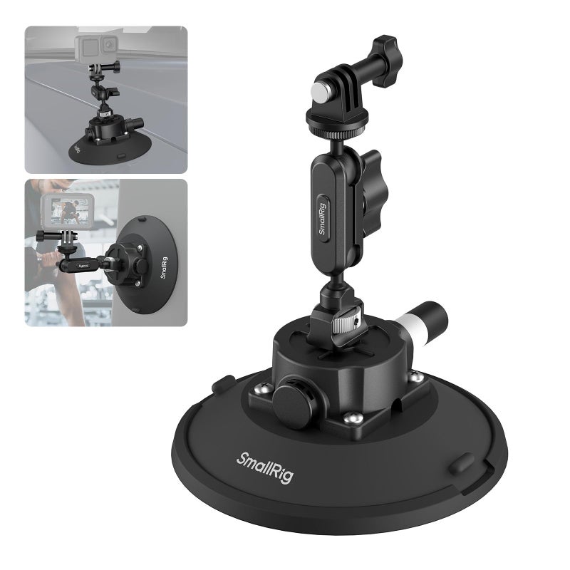 SMALLRIG 6" Suction Cup Mount with Ball Head Magic Arm, Action Camera Mount for DJI Osmo Action 5 Pro/4, for Insta360 x5, for Gopro 13/12, Load Capacity 3kg, on Car Windshield or Window - 5856 - Image 1