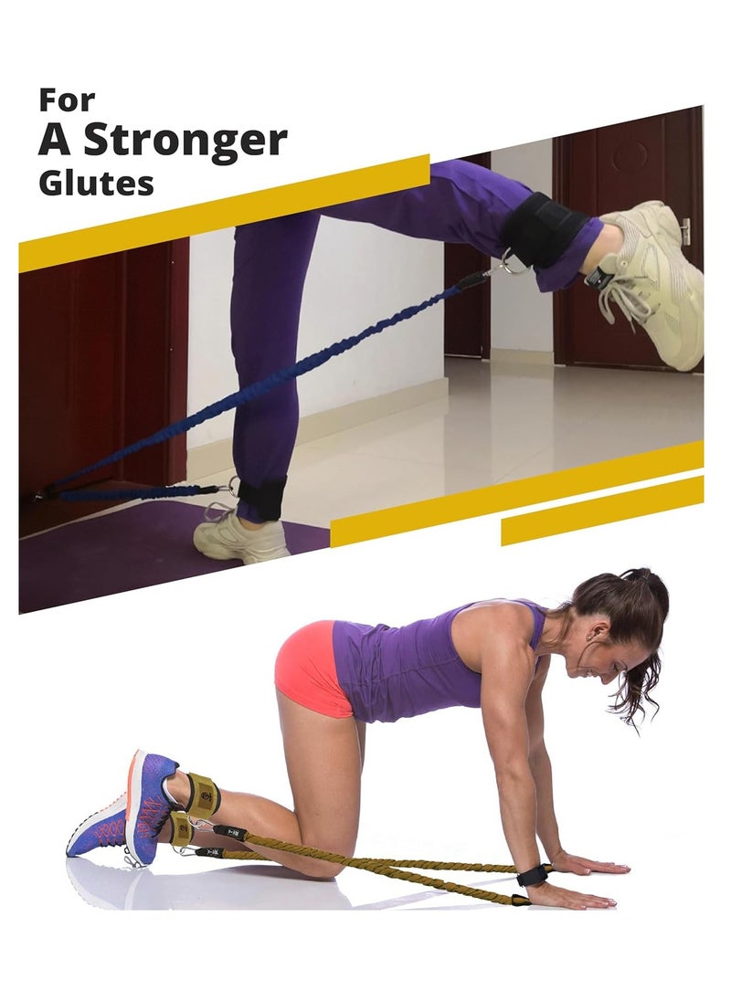 RIGID FITNESS - Resistance Bands Set, Exercise Bands with Handles, Door Anchors, Legs Ankle Straps for Resistance Training, Physical Therapy - Power Bands with Carry Bag - Workout Bands for Home Workout - Image 1