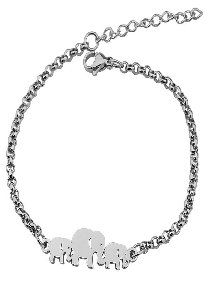 ميوسبارك سوار MYOSPARK للأم التوأم، سوار بسلسلة قابلة للتعديل، هدية مثالية للأم الجديدة التي رزقت بتوأم (سوار Mama twins elephant S) - Image 1