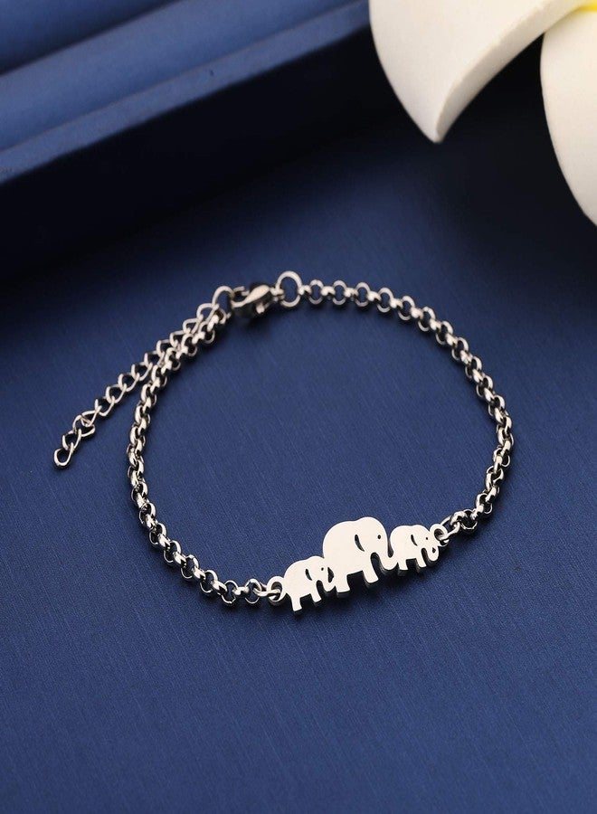 ميوسبارك سوار MYOSPARK للأم التوأم، سوار بسلسلة قابلة للتعديل، هدية مثالية للأم الجديدة التي رزقت بتوأم (سوار Mama twins elephant S) - Image 3