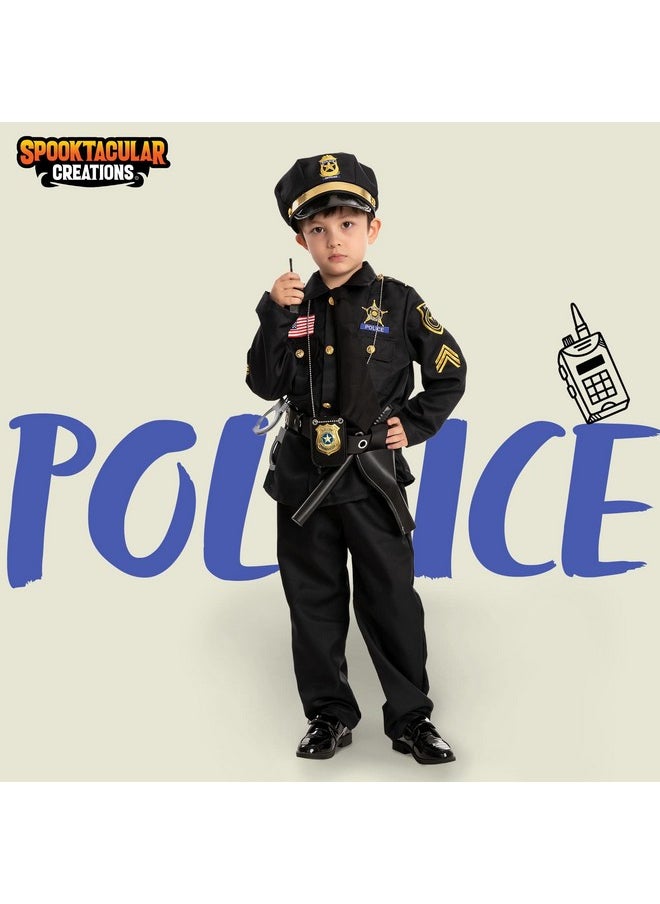 Spooktacular Creations - Police Costume For Kids, Cop Costume Outfit Set For Halloween Role-Playing, Carnival Cosplay, Themed Parties (Small (5-7 Yr)) - Image 1