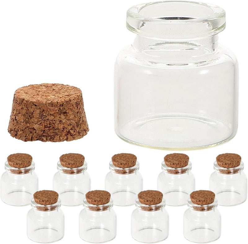 10pcs Glass Memory Bottles for Teeth and Hair Storage Charming Keepsake Containers for Versatile Empty Jars for Organizing First Tooth and Fetal Hair - Image 1
