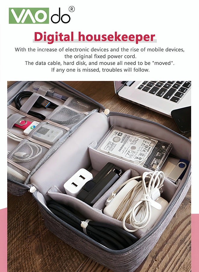 VAOdo Electronic Storage Box Data Cable Power Bank U Disk Arrangement Large-capacity Water Proof Digital Accessories Storage Bag - Image 3