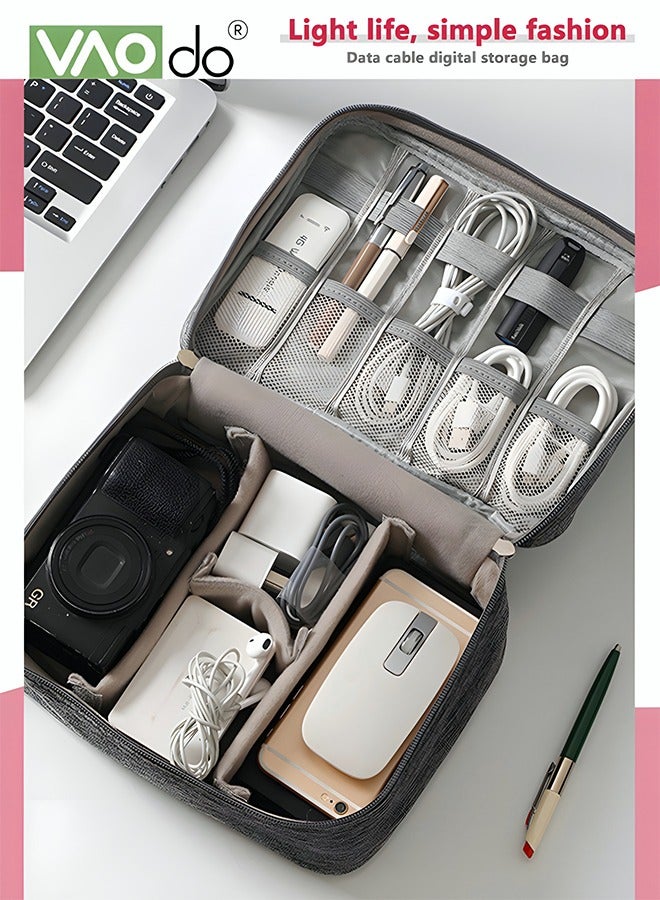 VAOdo Electronic Storage Box Data Cable Power Bank U Disk Arrangement Large-capacity Water Proof Digital Accessories Storage Bag - Image 2