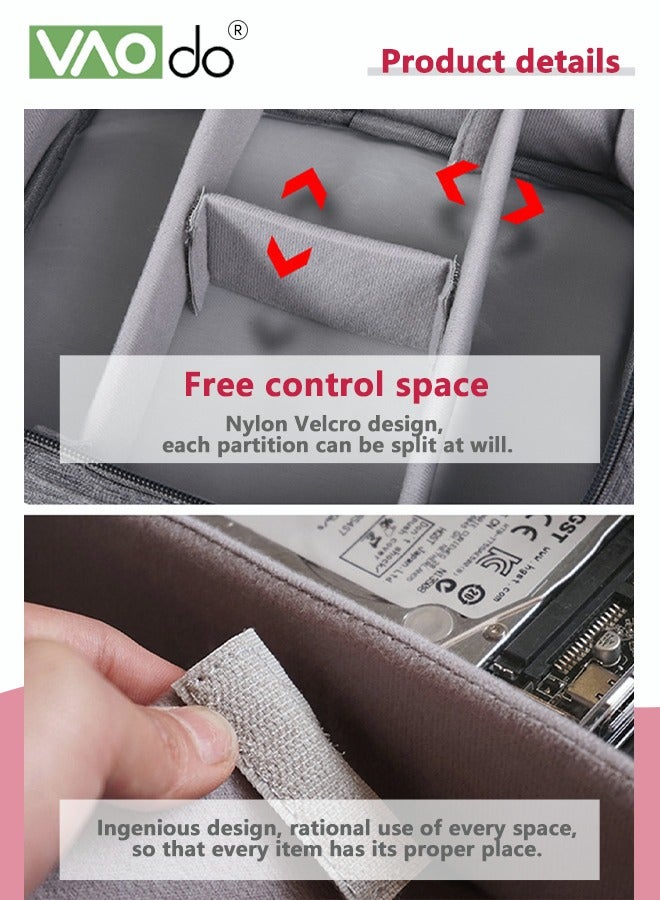 VAOdo Electronic Storage Box Data Cable Power Bank U Disk Arrangement Large-capacity Water Proof Digital Accessories Storage Bag - Image 4