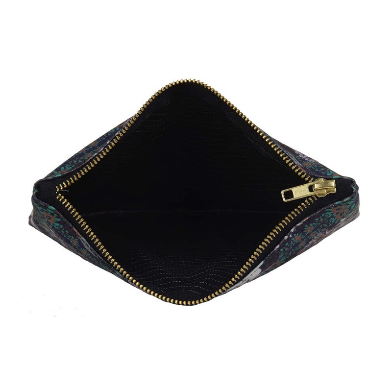 Fatfatiya Abstract Flower Handmade Multipurpose Utility Pouch with Zip Clouser for Women Girls Ideal for Daily Use Travel Easy to Storing Keys Wallet Makeup and Accessories 23x165x1 - Image 4