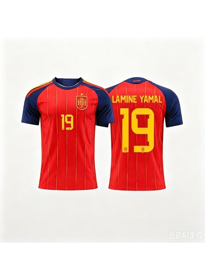 Spain National Team Lamine Yamal #19 World Cup Football Jersey. - Image 1