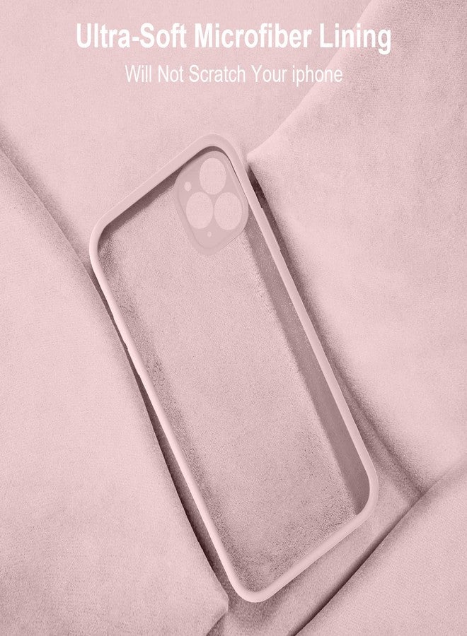 Vooii Compatible with iPhone 11 Pro Max Case, Upgraded Liquid Silicone with [Flat Edges] [Camera Protection] [Soft Anti-Scratch Microfiber Lining] Phone Case for iPhone 11 Pro Max - Sand Pink - Image 5