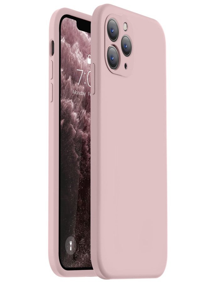 Vooii Compatible with iPhone 11 Pro Max Case, Upgraded Liquid Silicone with [Flat Edges] [Camera Protection] [Soft Anti-Scratch Microfiber Lining] Phone Case for iPhone 11 Pro Max - Sand Pink - Image 1