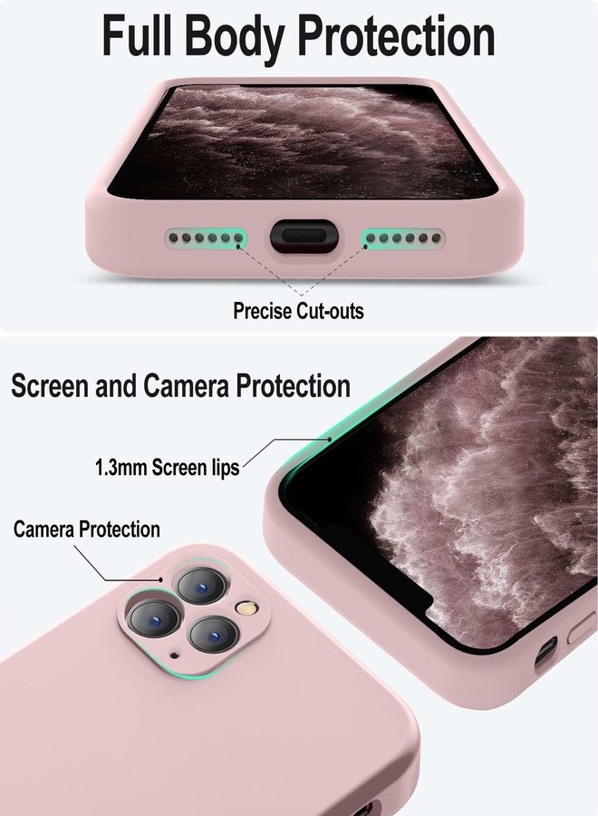 Vooii Compatible with iPhone 11 Pro Max Case, Upgraded Liquid Silicone with [Flat Edges] [Camera Protection] [Soft Anti-Scratch Microfiber Lining] Phone Case for iPhone 11 Pro Max - Sand Pink - Image 3