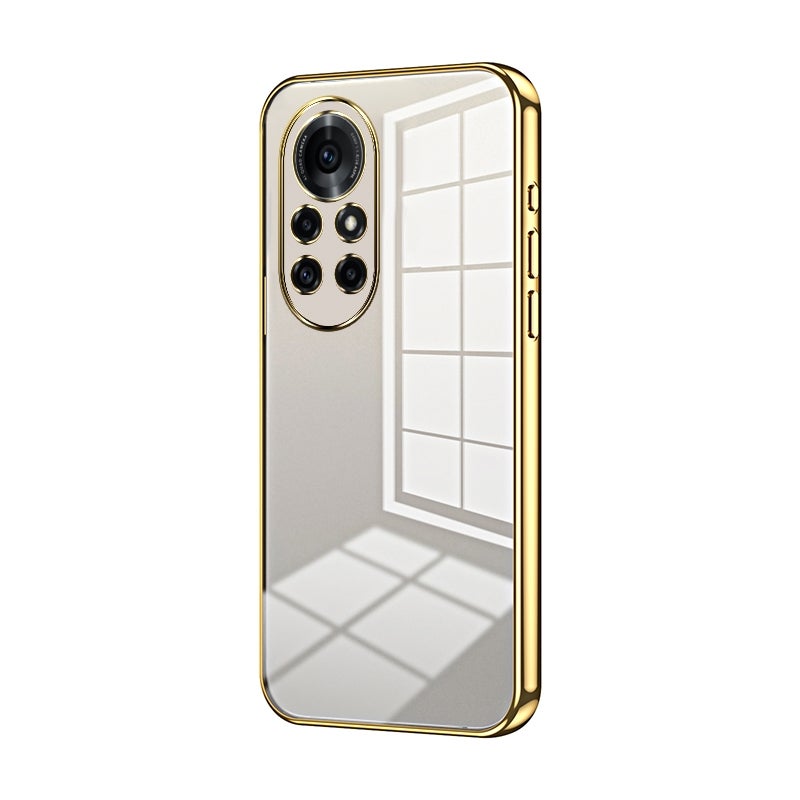 HuHa Protective Cover For Huawei nova 8 Pro Transparent Plating Fine Hole Phone Case(Gold) - Image 1