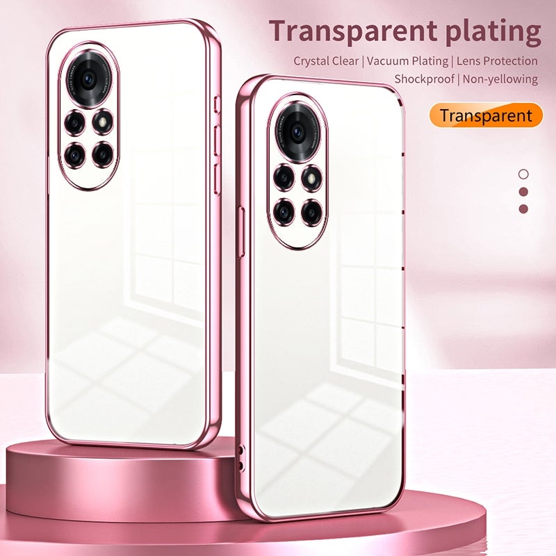 HuHa Protective Cover For Huawei nova 8 Pro Transparent Plating Fine Hole Phone Case(Gold) - Image 2
