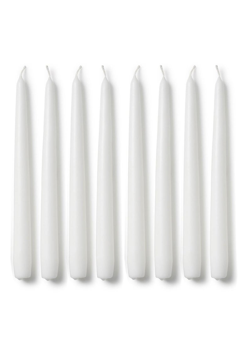 atorakushon atorakushon Smokeless Scented White Tall Taper Stick Candle for Home Decoration Diwali Puja Birthday Party Restaurant Spa Church Lighting [Set of 8]  - Image 1