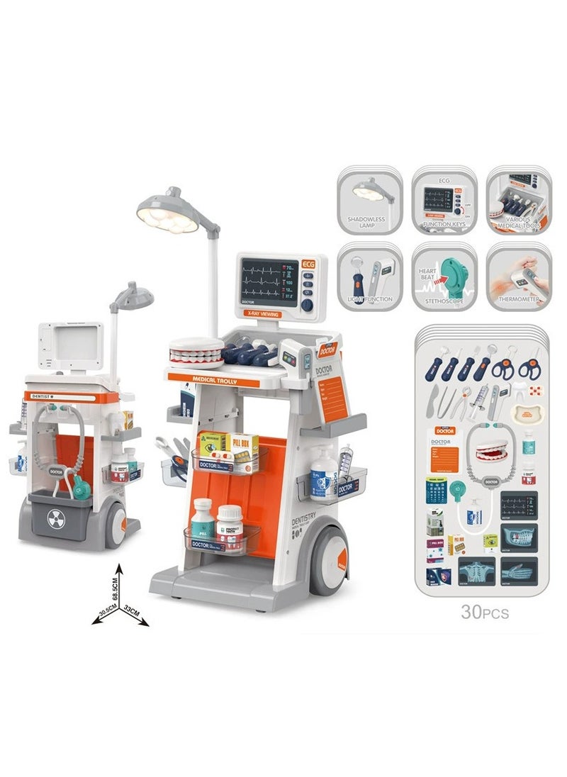 I LOVE KIDS Dentist Kit For Kids,Pretend Medical Station Set for Boys Girls,30Pcs Pretend Play Medical Kit Toy,Mobile Cart with Sound and Light Functions,Kids Dentist Doctor Kit for Toddlers Birthday Gift  - Image 5